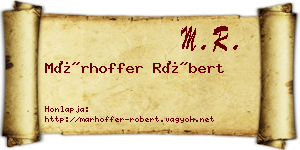 Márhoffer Róbert névjegykártya