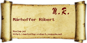 Márhoffer Róbert névjegykártya