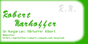 robert marhoffer business card