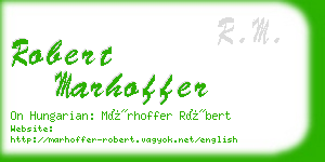 robert marhoffer business card